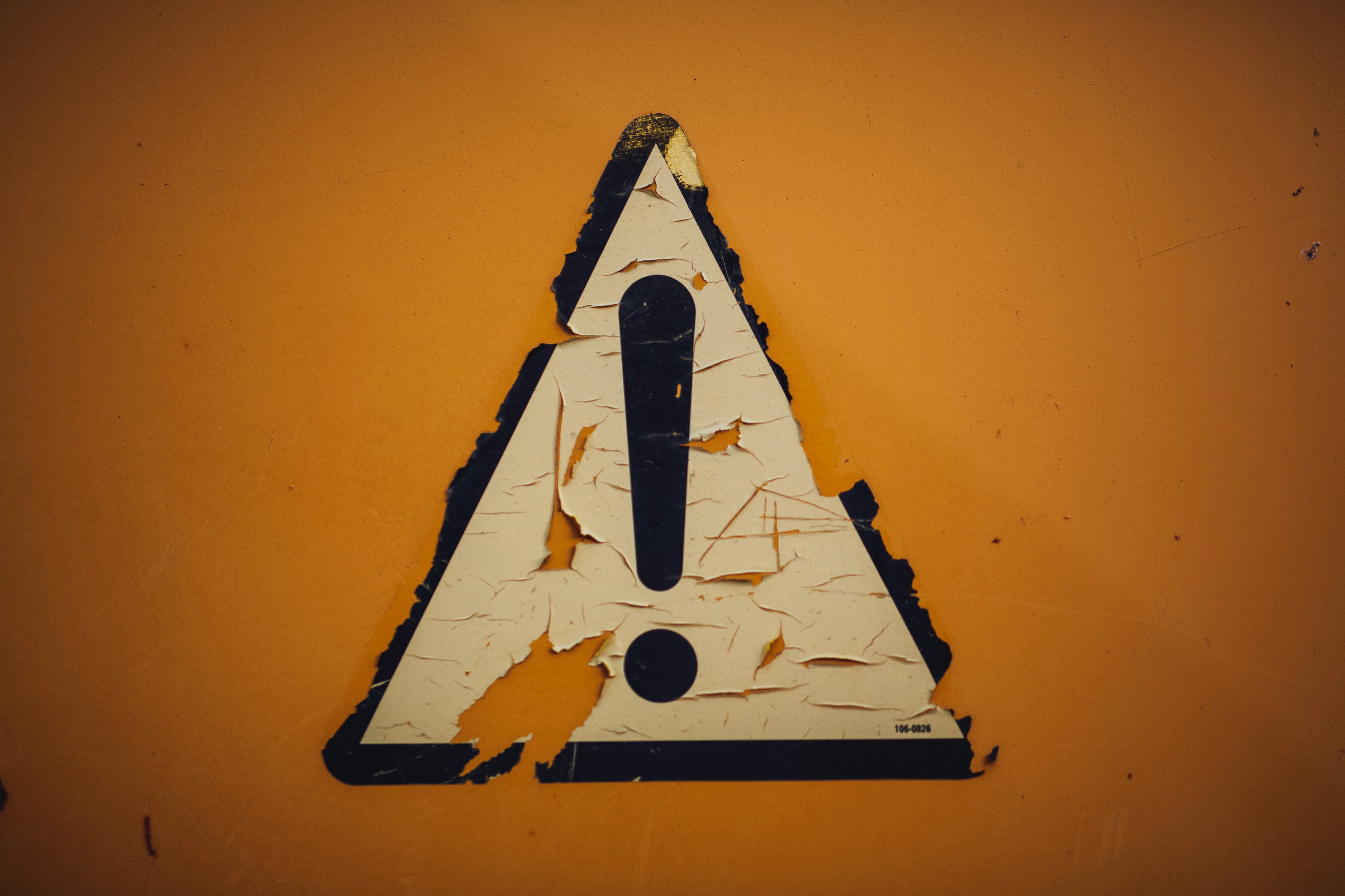 Photo of warning sign with exclamation mark