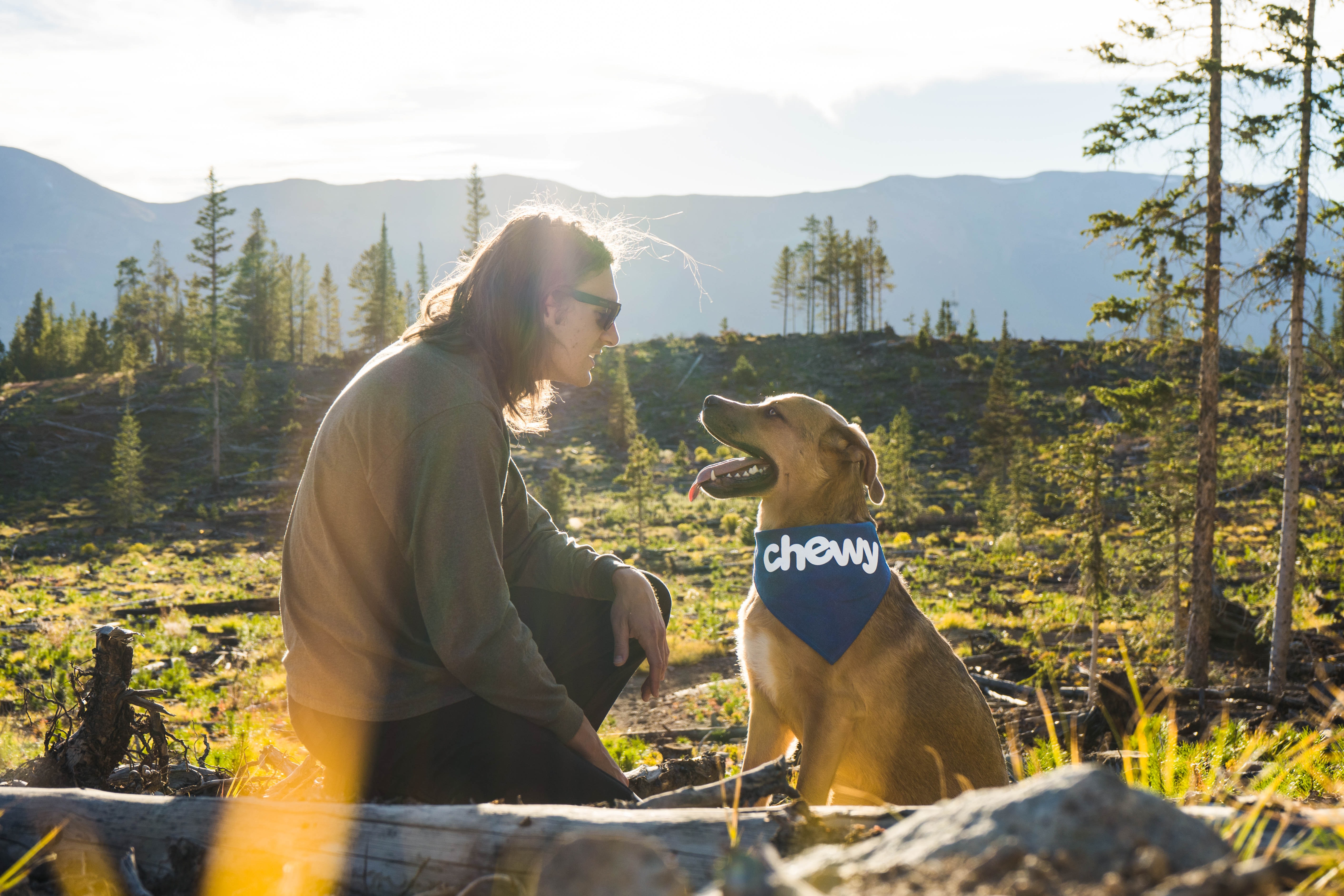 Photo of Dog and person smiling at eachother